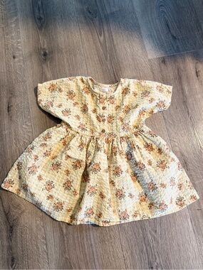 next Yellow Floral Button-Front Girls' Dress